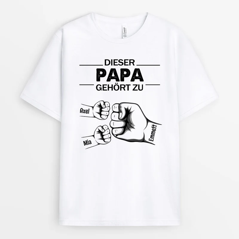 Dieser Opa Gehört Zu - Personalisierte Geschenke | T-Shirt für Papa/Opa