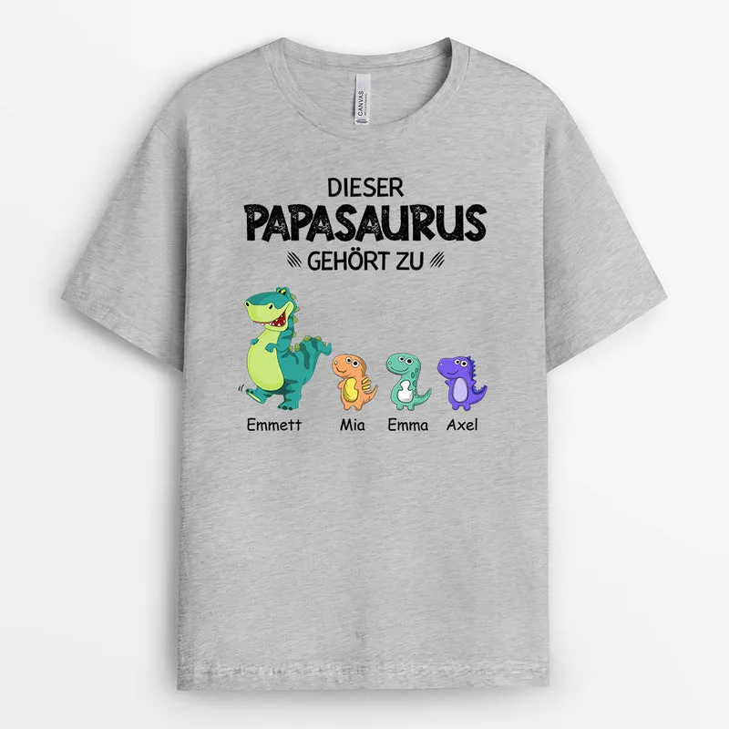 Dieser Opasaurus Gehört Zu - Personalisierte Geschenke | T-Shirt für Papa/Opa