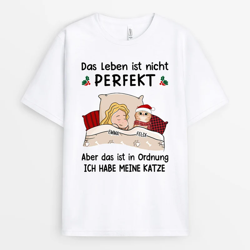 Ich Habe Meine Katze - Personalisierte Geschenke | T-Shirt für Katzenbesitzer Weihnachten