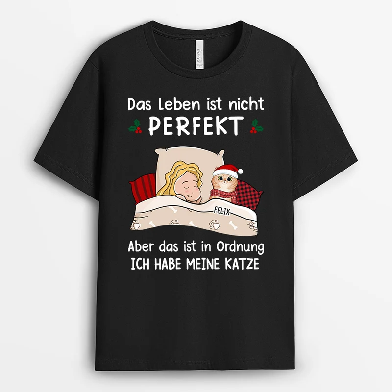 Ich Habe Meine Katze - Personalisierte Geschenke | T-Shirt für Katzenbesitzer Weihnachten