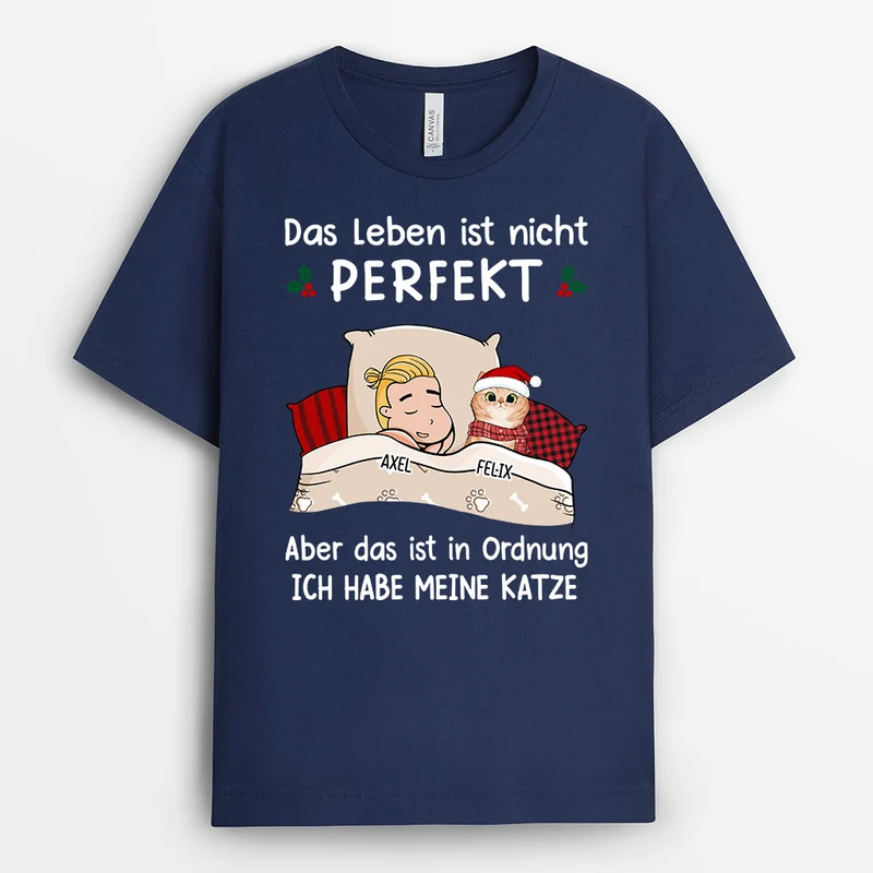 Ich Habe Meine Katze - Personalisierte Geschenke | T-Shirt für Katzenbesitzer Weihnachten