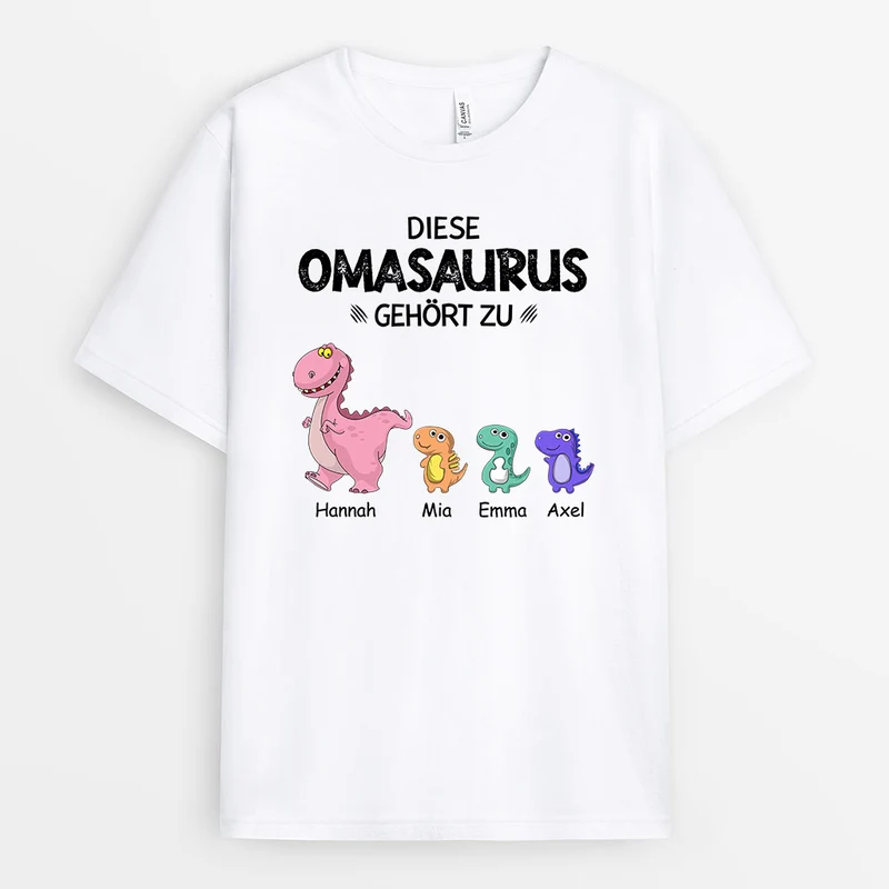 Diese Omasaurus Gehört Zu - Personalisierte Geschenke | T-Shirt für Mama/Oma