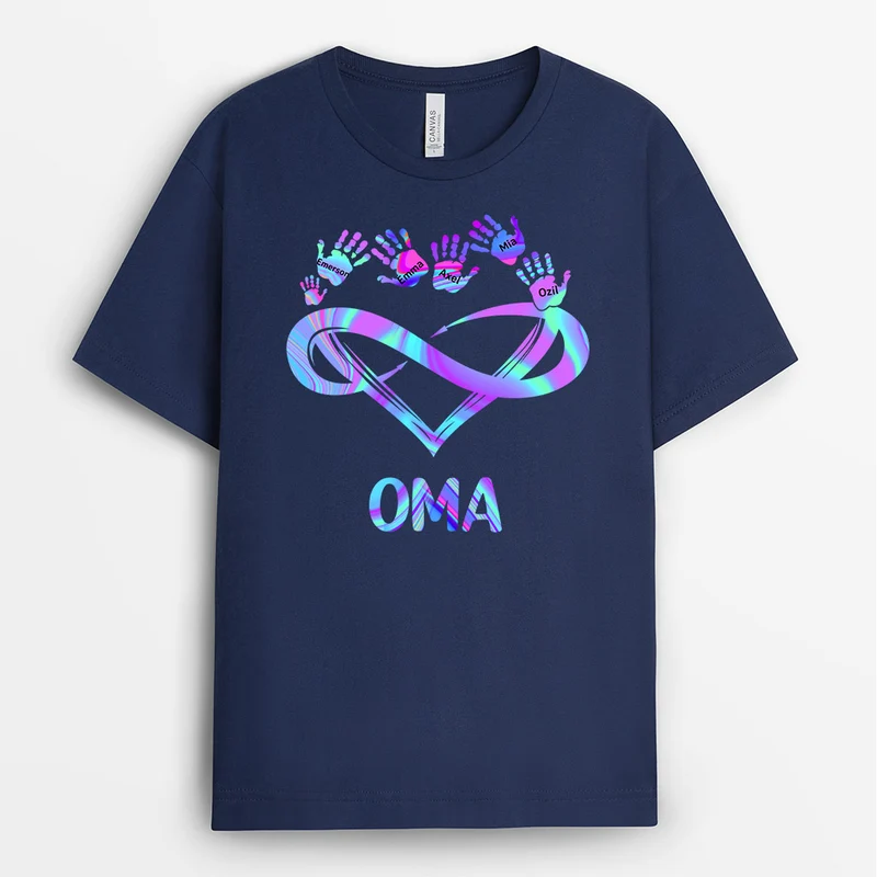 Omas Herz - Personalisierte Geschenke | T-Shirt für Oma/Mama