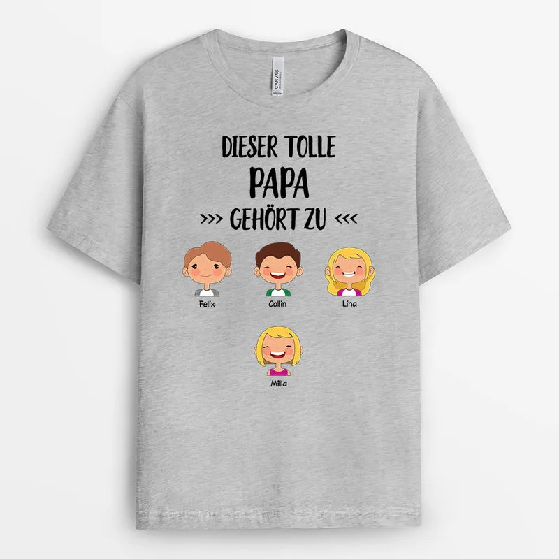 Dieser Tolle Opa Gehört Zu - Personalisierte Geschenke | T-Shirt für Opa/Papa