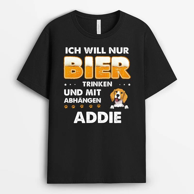 Bier und Hund - Personalisierte Geschenke | T-Shirt für Hundeliebhaber