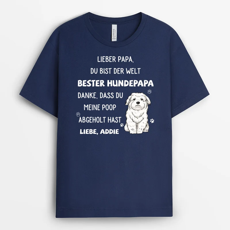 Bester Hundepapa - Personalisierte Geschenke | T-Shirt für Hundeliebhaber