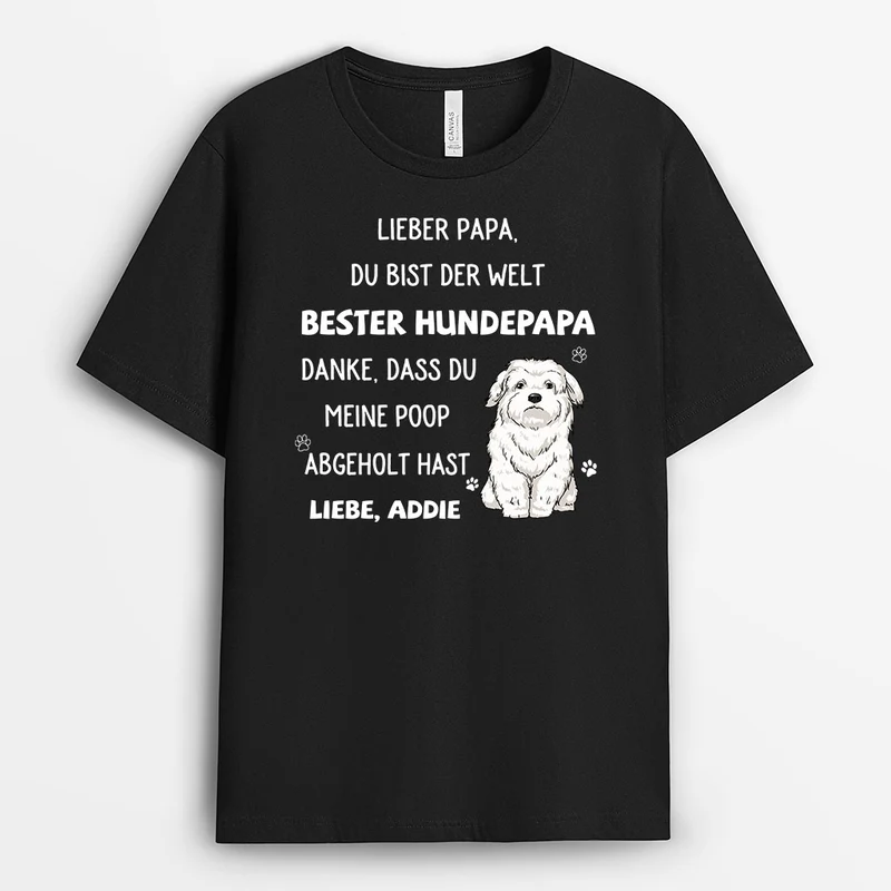 Bester Hundepapa - Personalisierte Geschenke | T-Shirt für Hundeliebhaber