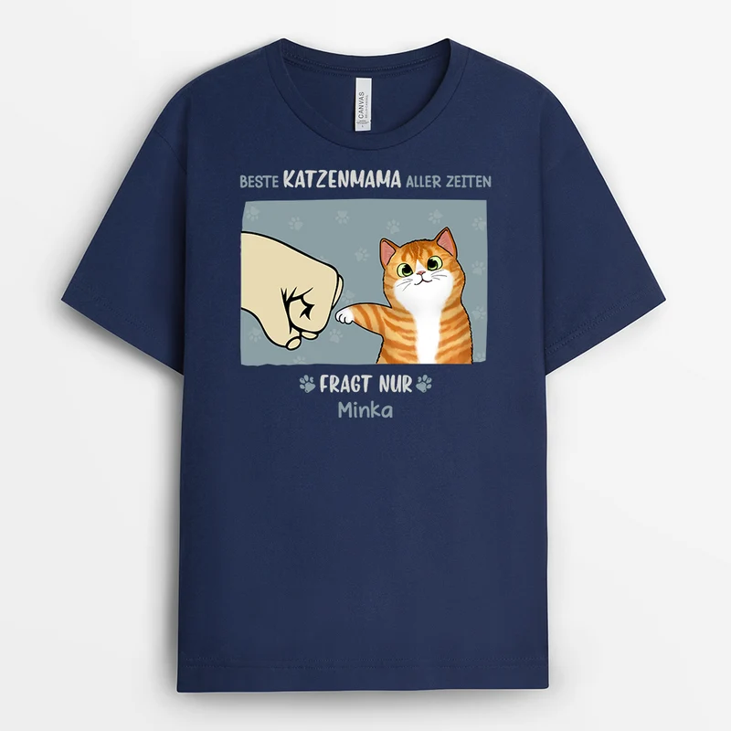 Bester Katzenpapa Aller Zeiten - Personalisierte Geschenke | T-Shirt für Katzenbesitzer