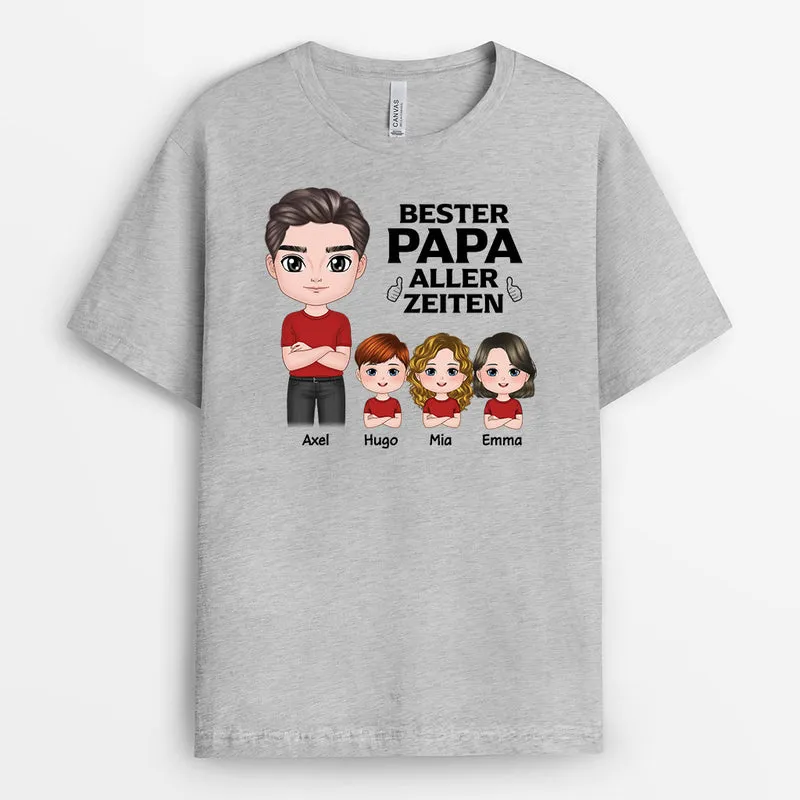 Bester Opa Papa Aller Zeiten - Personalisierte Geschenke | T-Shirt für Papa/Opa