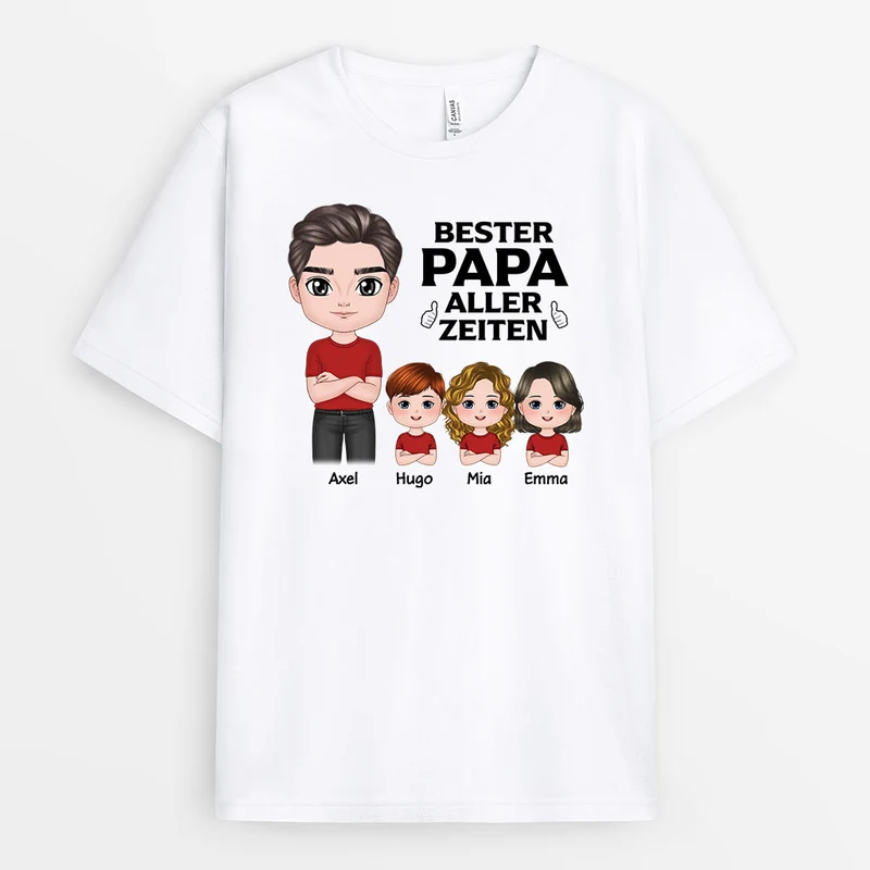 Bester Opa Papa Aller Zeiten - Personalisierte Geschenke | T-Shirt für Papa/Opa