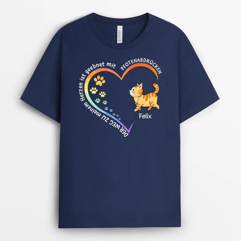 Der Weg Zu Meinem Herzen - Personalisierte Geschenke | T-Shirt für Katzenliebhaber
