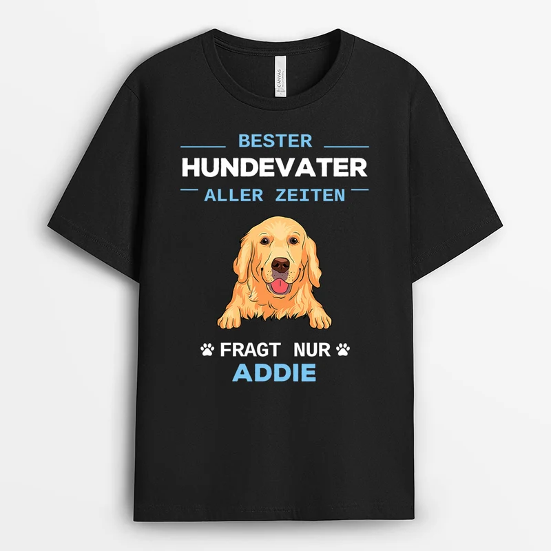 Bester Hundepapa - Personalisierte Geschenke | T-Shirt für Hundeliebhaber