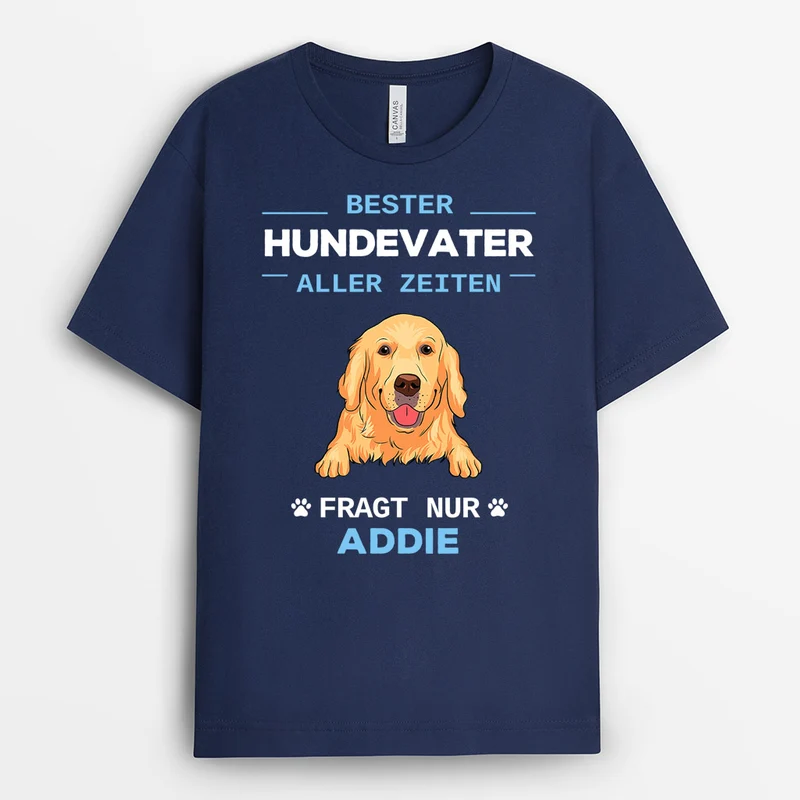 Bester Hundepapa - Personalisierte Geschenke | T-Shirt für Hundeliebhaber