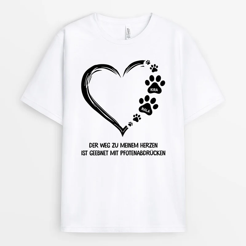 Der Weg Zu Meinem Herzen - Personalisierte Geschenke | T-Shirt für Hundeliebhaber