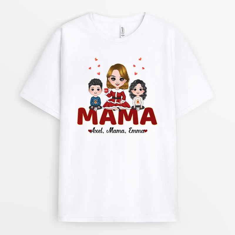 Kinder Herzen - Personalisierte Geschenke | T-Shirt für Mama/Oma Weihnachten