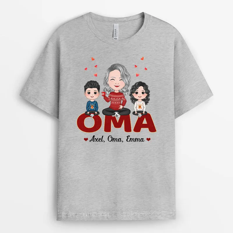 Kinder Herzen - Personalisierte Geschenke | T-Shirt für Mama/Oma Weihnachten