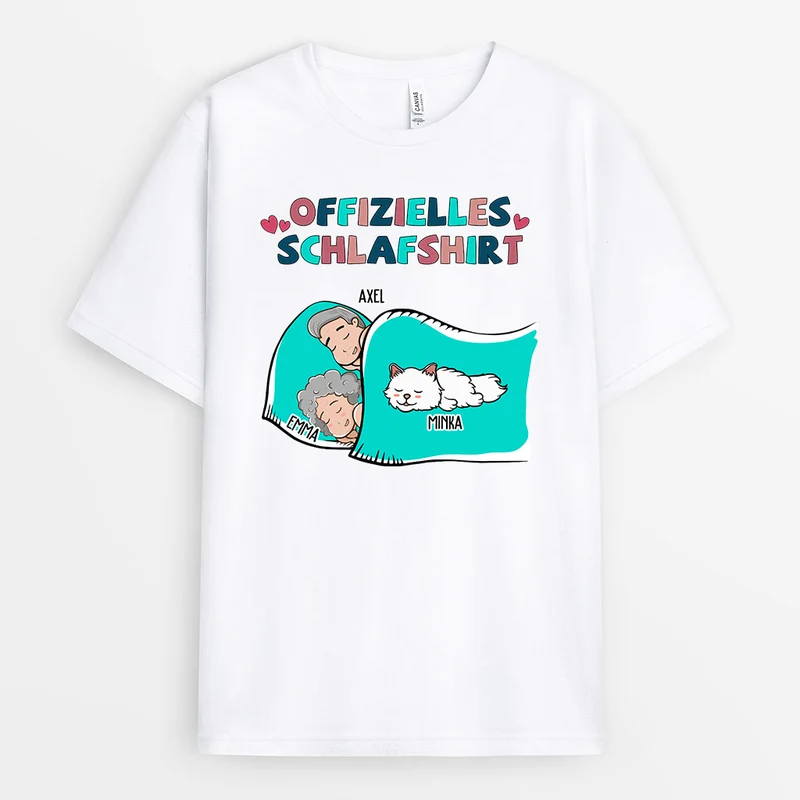 Offizielles Schlafshirt - Personalisierte Geschenke | T-Shirt für Paare/Pärchen Valentinstag