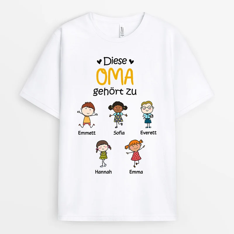 Diese Oma Gehört Zu - Personalisierte Geschenke | T-Shirt für Mama/Oma