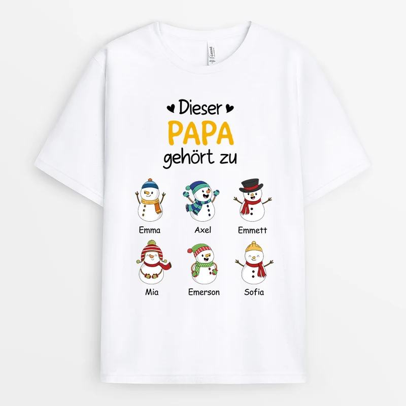 Dieser Opa Gehört Zu - Personalisierte Geschenke | T-Shirt für Papa/Opa Weihnachten