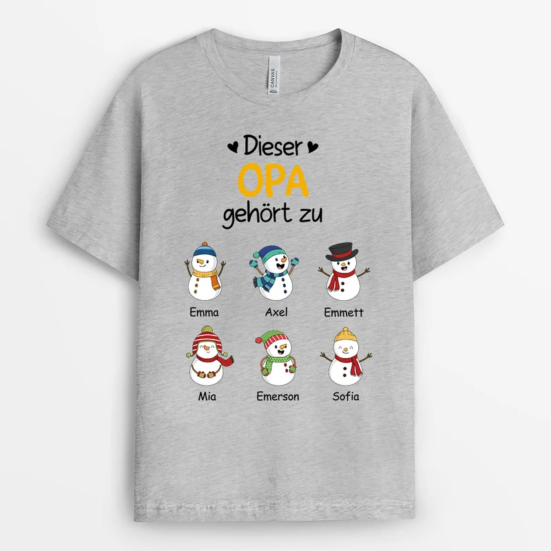 Dieser Opa Gehört Zu - Personalisierte Geschenke | T-Shirt für Papa/Opa Weihnachten