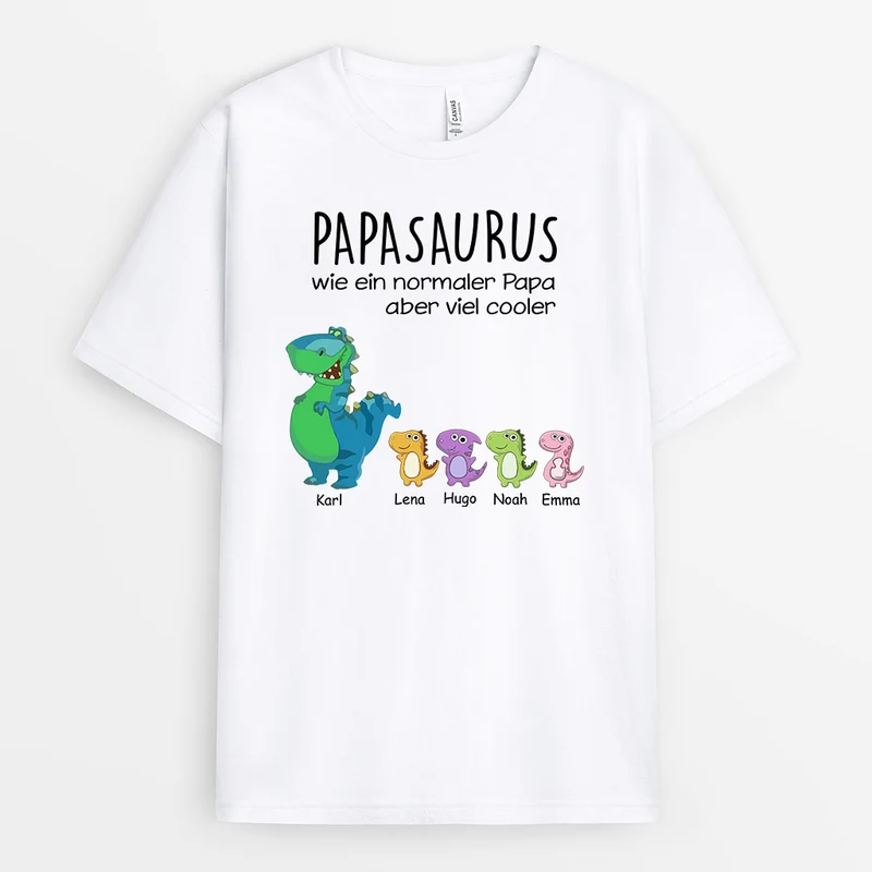 Papasaurus - Personalisierte Geschenke | T-Shirt für Papa