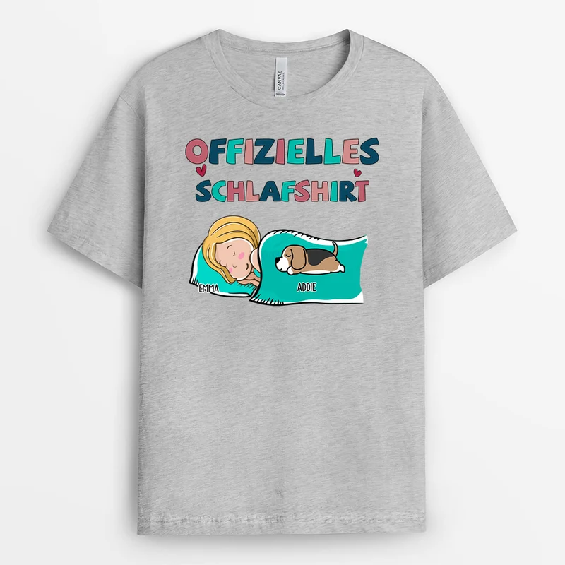 Offizielles Schlafshirt - Personalisierte Geschenke | T-Shirt für Hundeliebhaber
