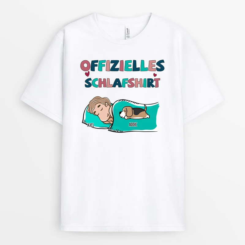 Offizielles Schlafshirt - Personalisierte Geschenke | T-Shirt für Hundeliebhaber