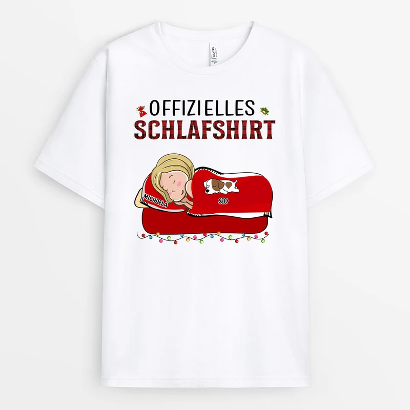 Offizielles Schlafshirt - Personalisierte Geschenke | T-Shirt für Hundeliebhaber