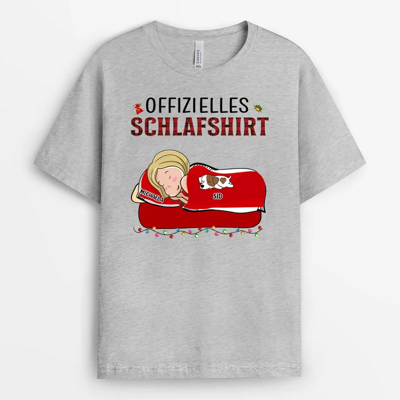 Offizielles Schlafshirt - Personalisierte Geschenke | T-Shirt für Hundeliebhaber