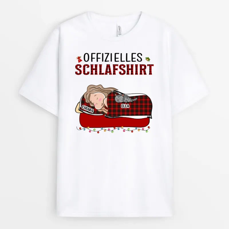Offizielles Schlafshirt - Personalisierte Geschenke | T-Shirt für Katzenliebhaber