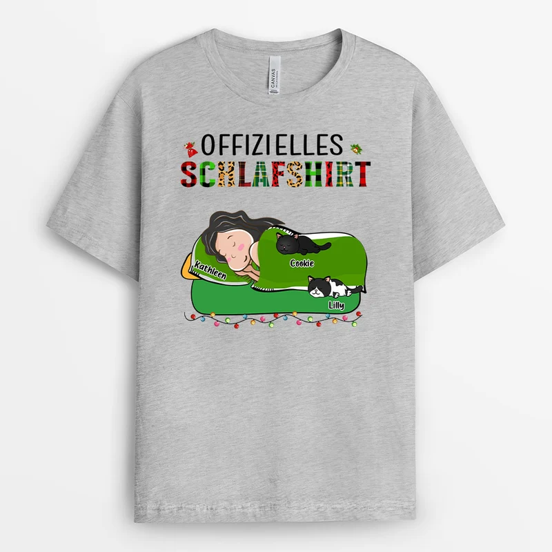 Offizielles Schlafshirt - Personalisierte Geschenke | T-Shirt für Katzenliebhaber