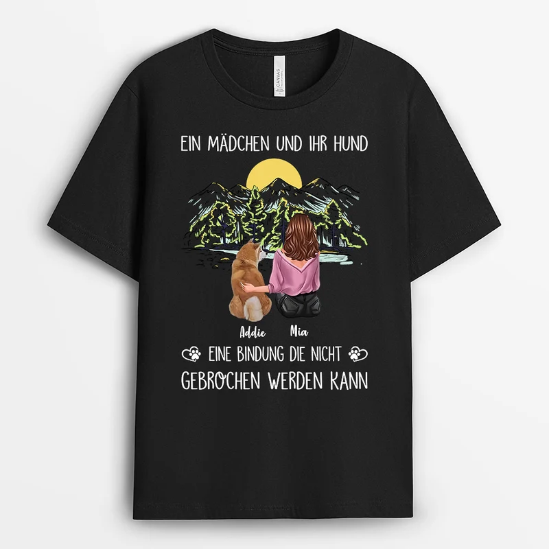 Ein Mädchen Und Ihr Hund - Personalisierte Geschenke | T-Shirt für Hundeliebhaber