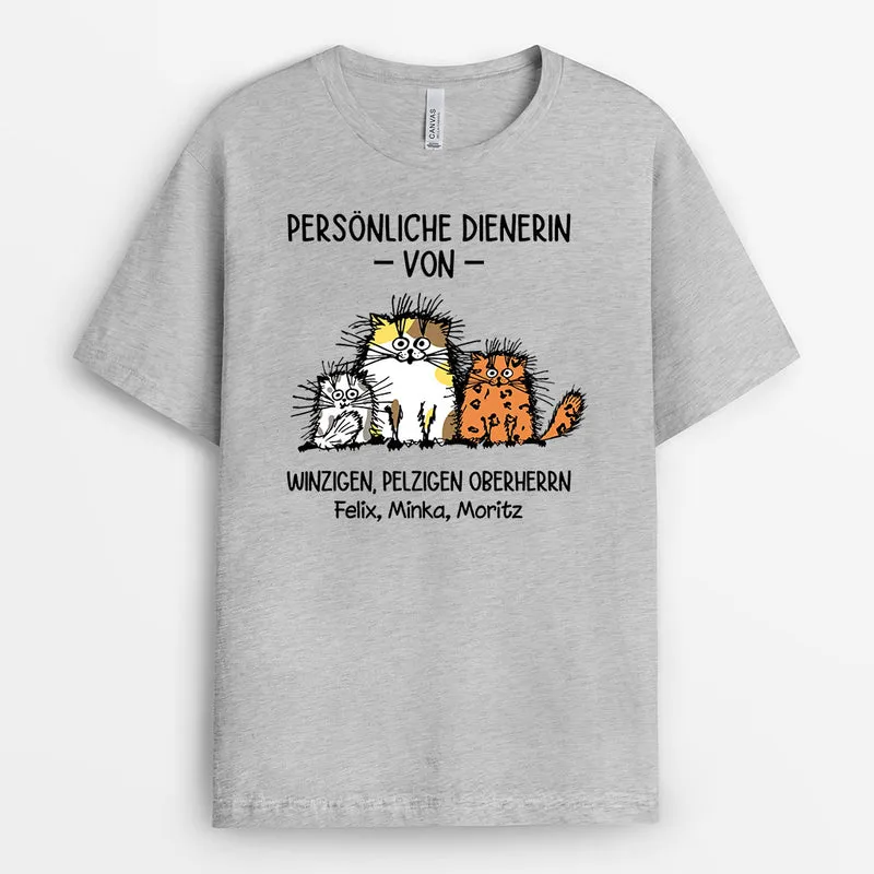 Persönliche Dienerin - Personalisierte Geschenke | T-Shirt für Katzenliebhaber