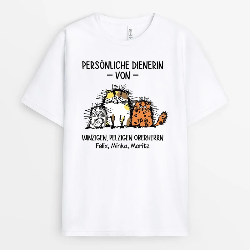 Persönliche Dienerin - Personalisierte Geschenke | T-Shirt für Katzenliebhaber