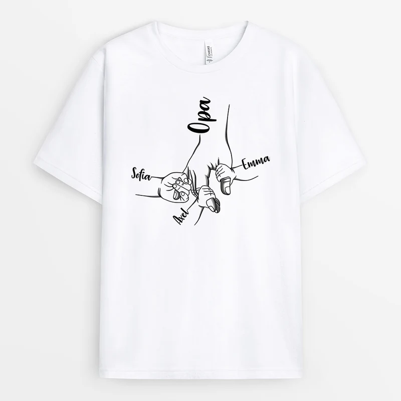 Zusammenwachsen, Papa Und Kinder - Personalisierte Geschenke | T-Shirt für Opa/Papa