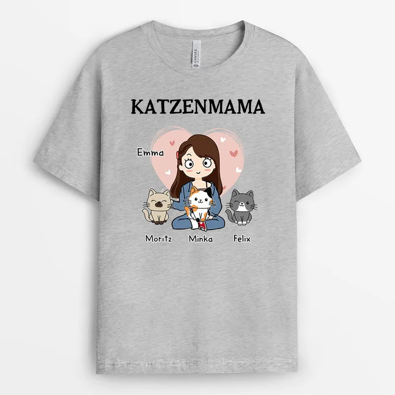 Katzenmama - Personalisierte Geschenke | T-Shirt für Oma/Mama