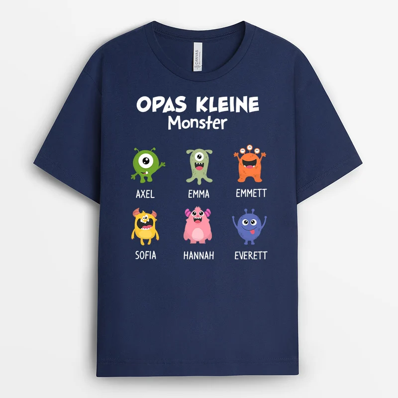 Papas Opas Kleine Monster - Personalisierte Geschenke | T-Shirt für Opa/Papa
