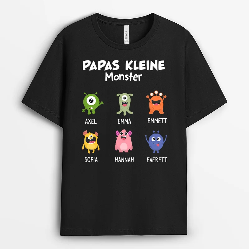 Papas Opas Kleine Monster - Personalisierte Geschenke | T-Shirt für Opa/Papa