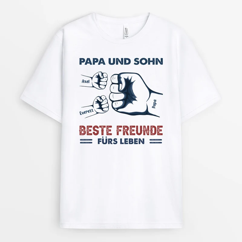 Papa Sohn Opa Enkel Beste Freunde - Personalisierte Geschenke | T-Shirt für Opa/Papa