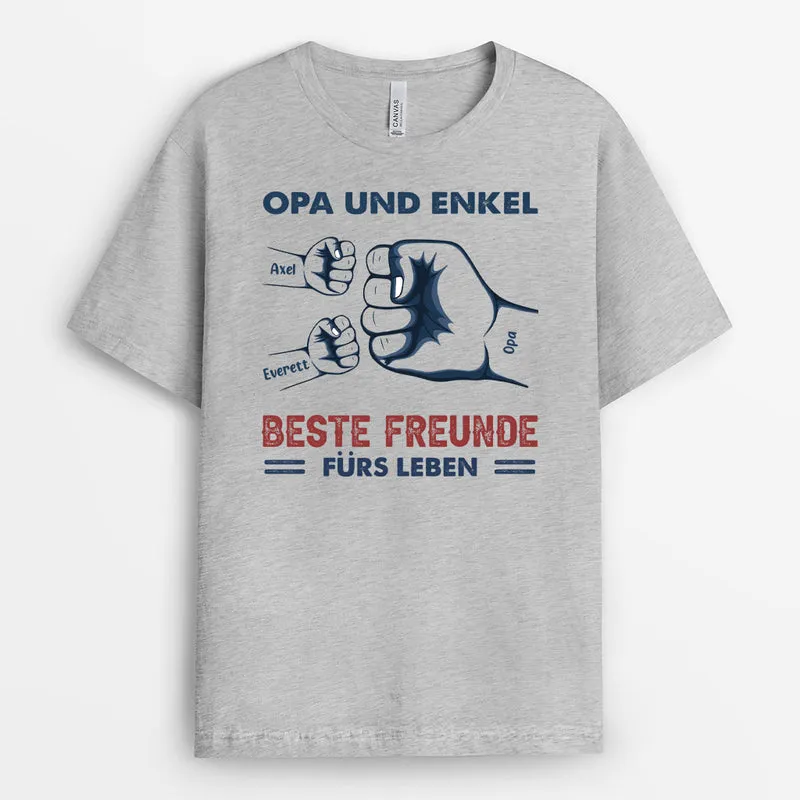 Papa Sohn Opa Enkel Beste Freunde - Personalisierte Geschenke | T-Shirt für Opa/Papa