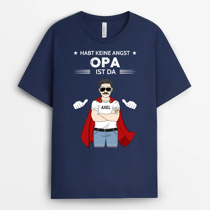 Opa Papa Ist Da - Personalisierte Geschenke | T-Shirt für Opa/Papa
