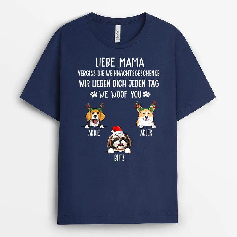 Lieber Papa/ Liebe Mama - Personalisierte Geschenke | T-Shirt für Hundeliebhaber