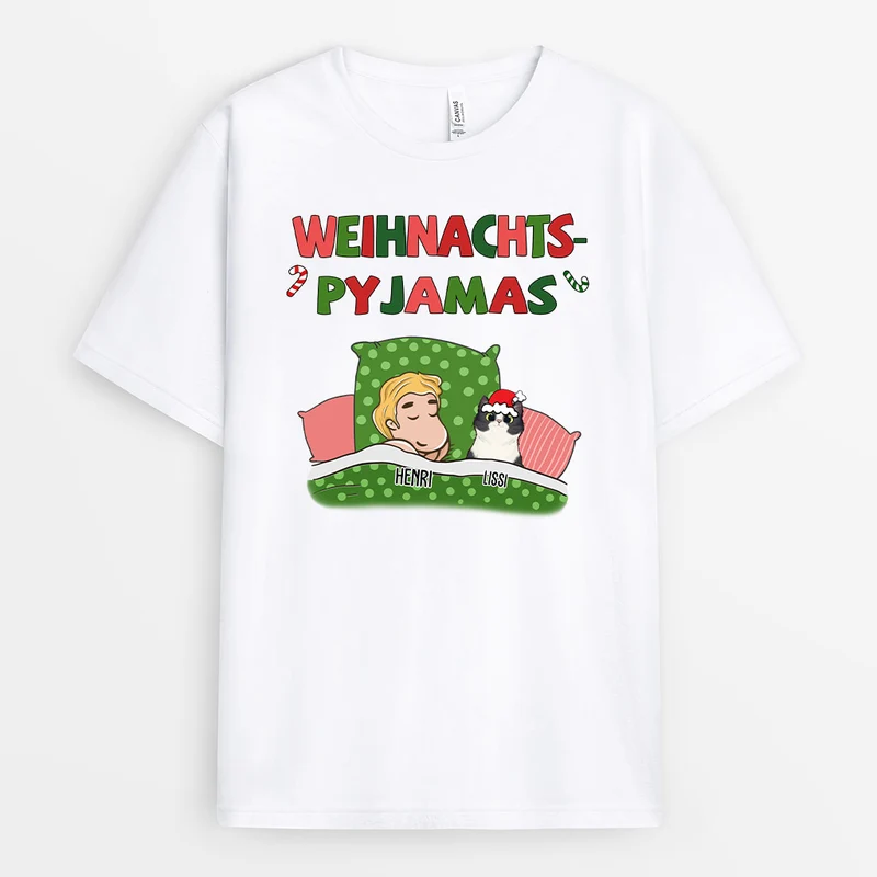 Weihnachts, Pyjamas - Personalisierte Geschenke | T-Shirt für Katzenliebhaber