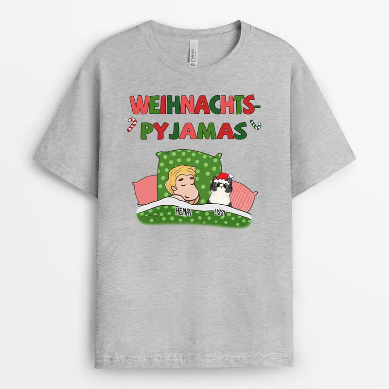 Weihnachts, Pyjamas - Personalisierte Geschenke | T-Shirt für Katzenliebhaber