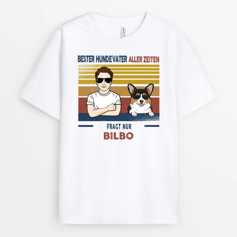 BESTER VATERHUND aller Zeiten - Personalisierte Geschenke | T-Shirt für Hundeliebhaber