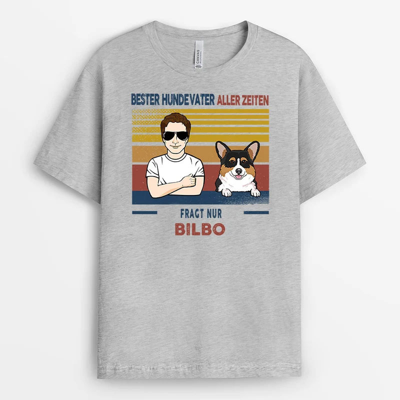 BESTER VATERHUND aller Zeiten - Personalisierte Geschenke | T-Shirt für Hundeliebhaber