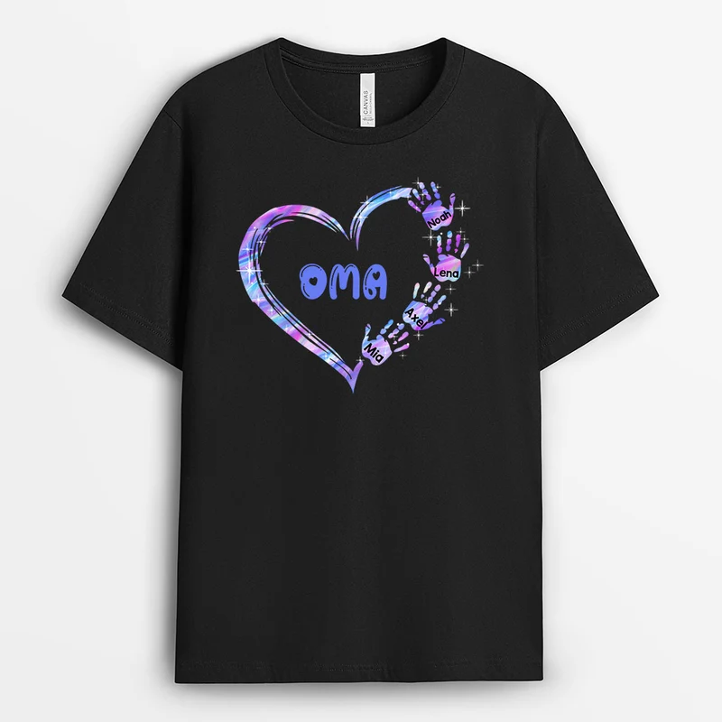 Omas Herz - Personalisierte Geschenke | T-Shirt für Oma/Mama