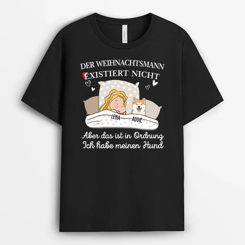 Personalisiertes Weihnachts - Personalisierte Geschenke | T-Shirt für Hundeliebhaber