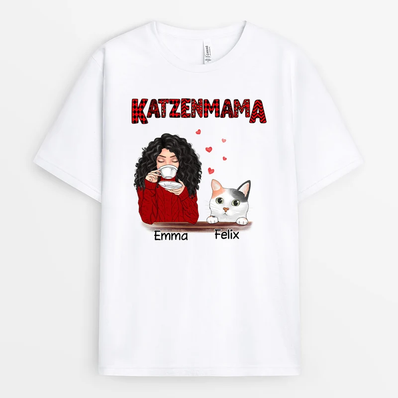 Katzenmama - Personalisierte Geschenke | T-Shirt für Katzenliebhaber